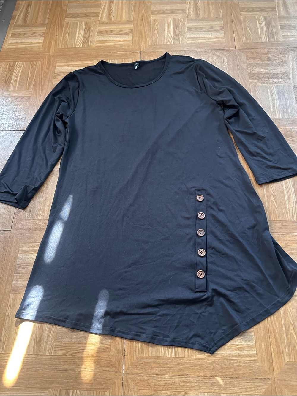 Black Top with Buttons- XL